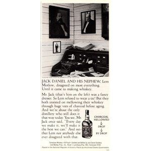 1981 Jack Daniels Tennessee Whiskey Vintage Print Ad Oak Roll Top Desk Wall Art